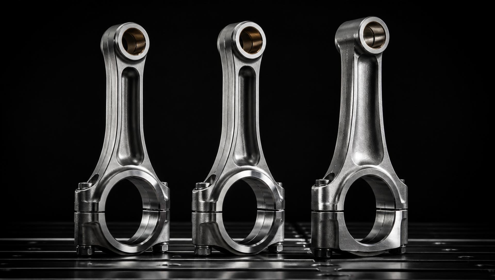 Three Crown connecting rod levels displayed together